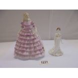 Two Coalport figures - Crystal and Ladies of Fashion First Dance.