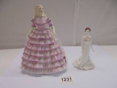 Two Coalport figures - Crystal and Ladies of Fashion First Dance.