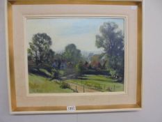 A framed oil on board signed rural scene, COLLECT ONLY.