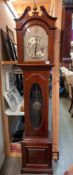 An inlaid mahogany Westminster chime long case clock COLLECT ONLY