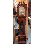 An inlaid mahogany Westminster chime long case clock COLLECT ONLY