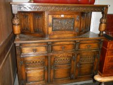 A good carved oak buffet sideboard. COLLECT ONLY.