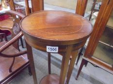 A mahogany inlaid pot stand, COLLECT ONLY.
