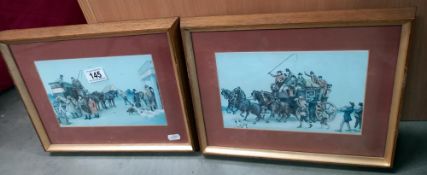 A pair of period style coaching prints