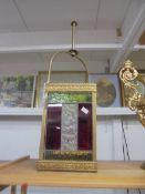 A stained glass hall lantern, COLLECT ONLY.