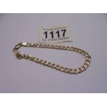 A gold identity bracelet marked Italy 375, 2.7 grams.