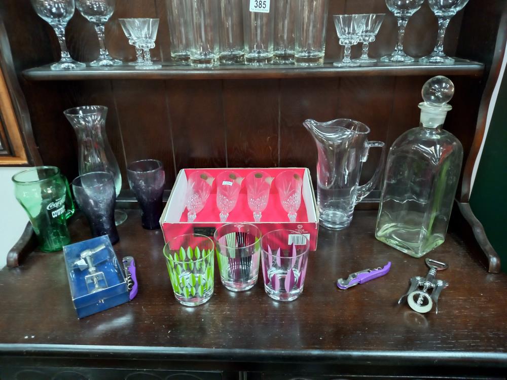 A boxed French crystal glasses and 3 shelves of glassware etc COLLECT ONLY - Image 3 of 3