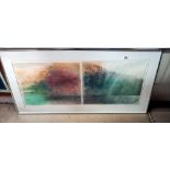 A framed & glazed limited edition print titled ''Sunlight and Rain Across ? Seas (118cm x 58cm)