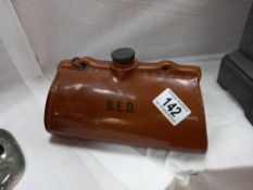 1930's Denby stoneware hot water bottle in shape of a Gladstone bag