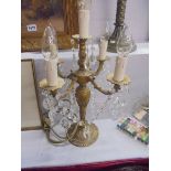 A candelabra style table lamp, COLLECT ONLY.