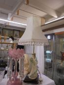 A good quality figural table lamp with shade, COLLECT ONLY.