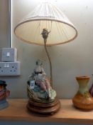 A figural table lamp with shade, COLLECT ONLY.