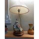 A figural table lamp with shade, COLLECT ONLY.