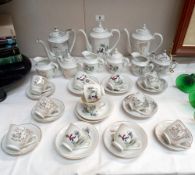 2 x 15 piece Chinese coffee sets, plus an extra coffee pot, milk jug and sugar bowl
