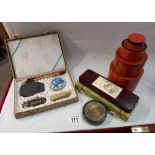A calligraphy set, Chinese boxes and other collectable items