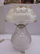 A heavy glass table lamp. COLLECT ONLY.