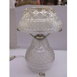 A heavy glass table lamp. COLLECT ONLY.