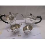 A good quality four piece silver plate tea set by H F & Co., Sheffield.