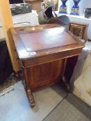 A Victorian mahogany inlaid Davenport, COLLECT ONLY.