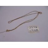 A gold plate on silver neck chain, 76 cm long, 4.2 grams. Marked 925 Italy.