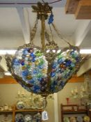 An unusual coloured glass ceiling light, COLLECT ONLY.