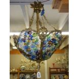 An unusual coloured glass ceiling light, COLLECT ONLY.