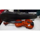 A violin in hard case, Chinese copy of a Stradivarius COLLECT ONLY