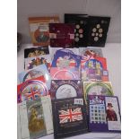A collection of Royal Mint uncirculated coin sets (1993-2008), Royal Shield of Arms set etc.,