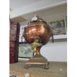 A Victorian copper samovar urn.