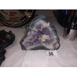 An Amethyst crystal geode cluster