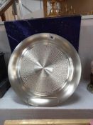 A large boxed Selanger pewter round tray