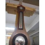 A mahogany barometer/thermometer, COLLECT ONLY.