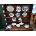 A selection of blue and white pottery including tureens, plates, bowl, including Royal Doulton, blue