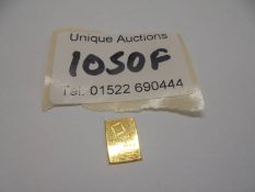 A 1 gram 24ct fine gold bar.
