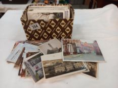 A box of postcards including Lincolnshire; Grantham, Grimsby, Kirton-In-Lyndsey etc