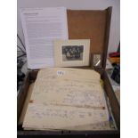 A wooden box hand written letters relating to the Malcolmson family, late 19/mid 20 century,