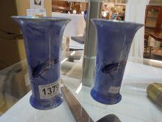 A pair of Burleigh ware fish decorated vases.