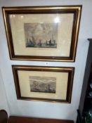 2 good framed and glazed Dutch/English nautical engravings COLLECT ONLY