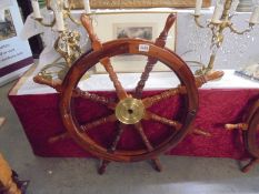 A 64 cm diameter ship's wheel, COLLECT ONLY.