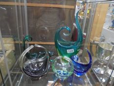 Five pieces of studio glass, COLLECT ONLY.