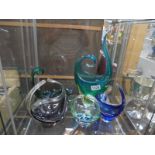 Five pieces of studio glass, COLLECT ONLY.