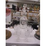 A good quality cut glass decanter and eight glasses, COLLECT ONLY.