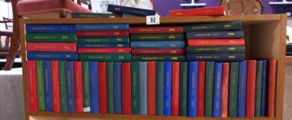 54 volumes of Yorkshire County cricket club, 1947 to 1977 and 1993 to 2000