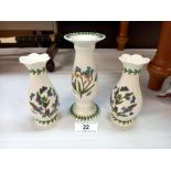 3 boxed Port Meirion vases/candlesticks