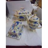 A Mason's Regency pattern soup tureen, coffee pot and cheese dish, COLLECT ONLY.
