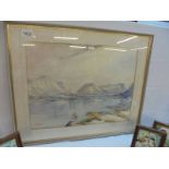 A framed and glazed watercolour signed Syd Bruce, COLLECT ONLY.