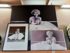 3 Marilyn Monroe prints/canvas COLLECT ONLY