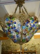 An unusual coloured glass ceiling light, COLLECT ONLY.