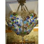 An unusual coloured glass ceiling light, COLLECT ONLY.