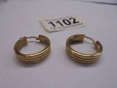 A pair of 9ct gold earrings, 3.3 grams.